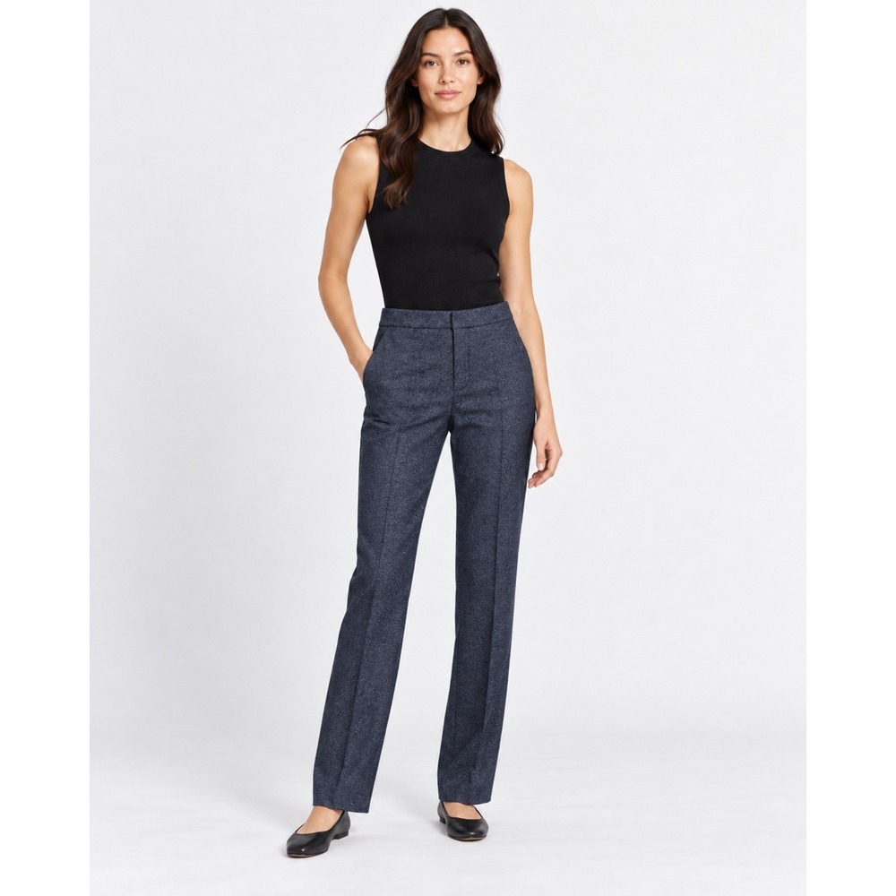 Theory Blue Textured Straight Leg Tailored Dress Pants Size 0